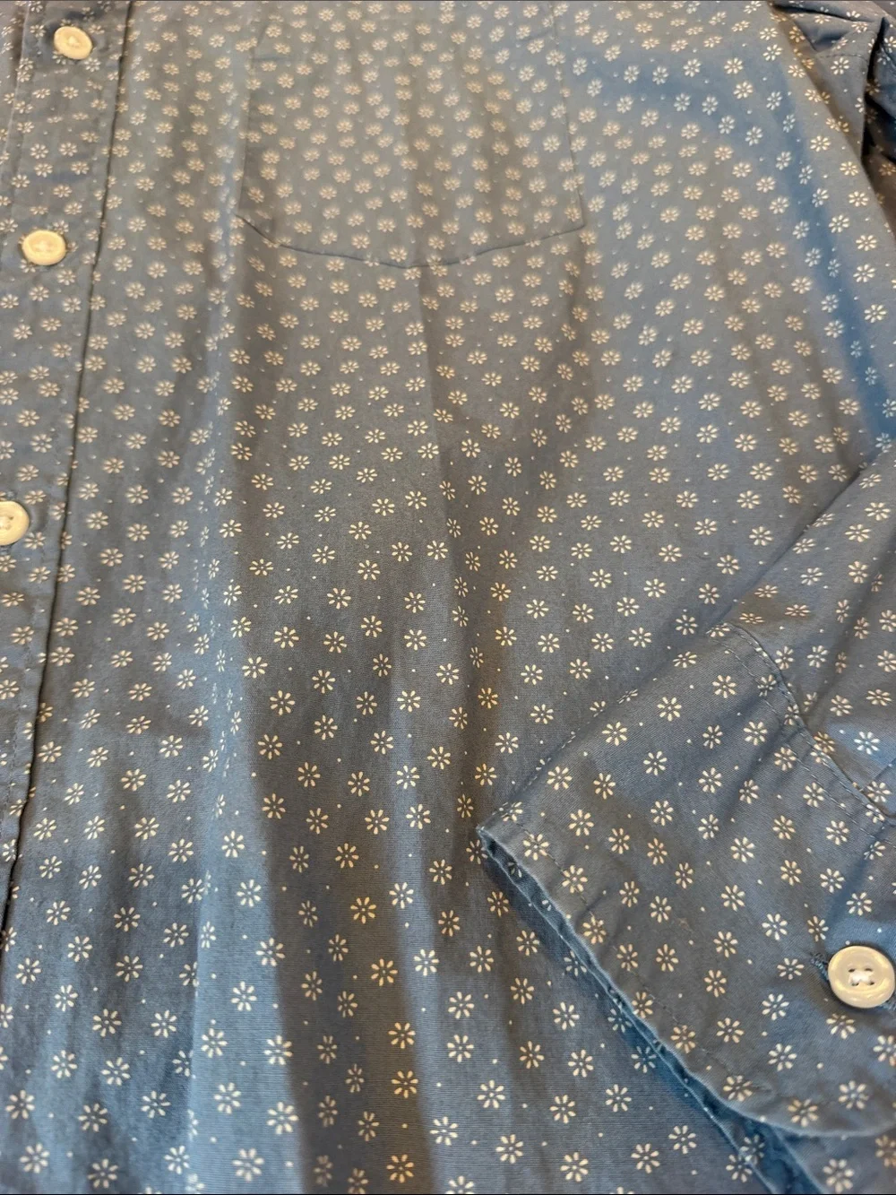 J. Crew Light Blue Floral-Print Button-Down Shirt Size XL Slim Fit - C27-176